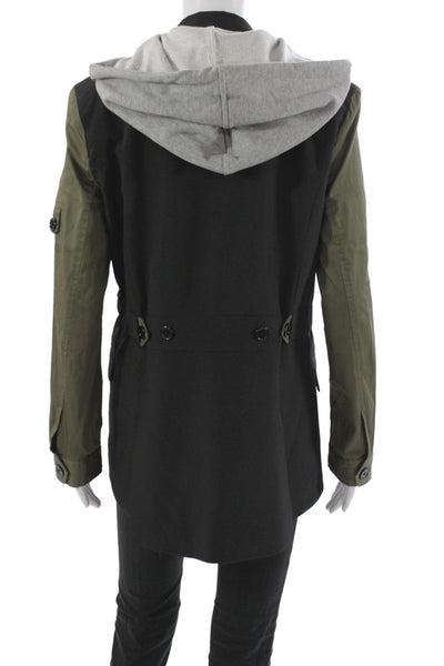 Fate. Womens Military Jacket Black Polyester Button Long Sleeve Size L