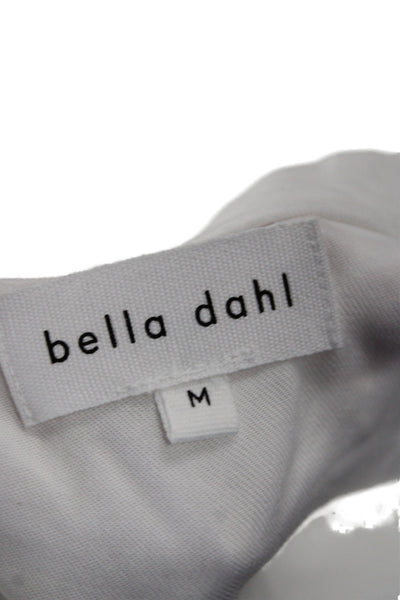 Bella Dahl Womens Basic V-Neck Rayon T-Shirt Short Sleeve White Size M