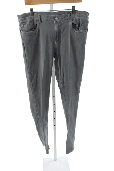 Faherty Mens Gray Chino Pants Button Closure 81% Cotton Size 30