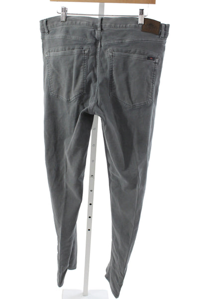 Faherty Mens Gray Chino Pants Button Closure 81% Cotton Size 30