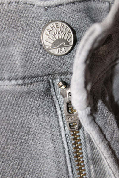 Faherty Mens Gray Chino Pants Button Closure 81% Cotton Size 30
