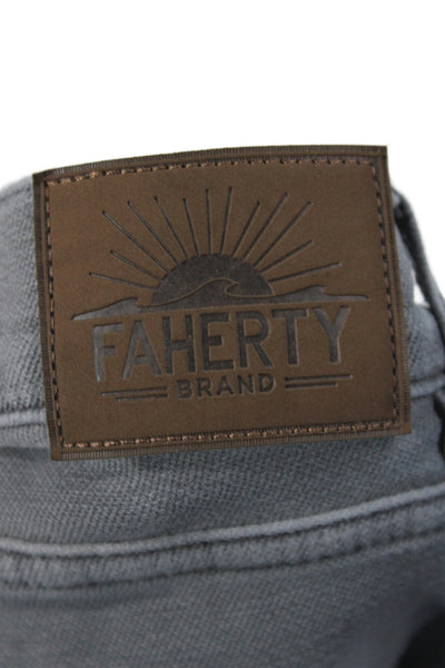 Faherty Mens Gray Chino Pants Button Closure 81% Cotton Size 30