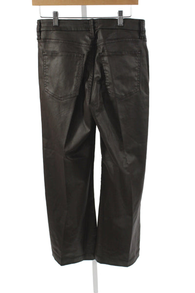 KUT from the Kloth Women Coated High Rise Cropped Pants Brown Size 6