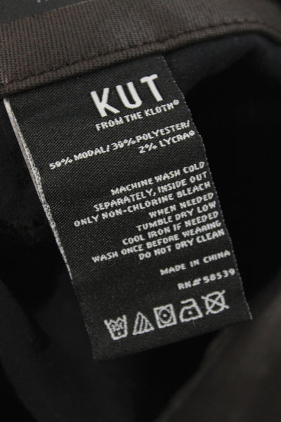 KUT from the Kloth Women Coated High Rise Cropped Pants Brown Size 6
