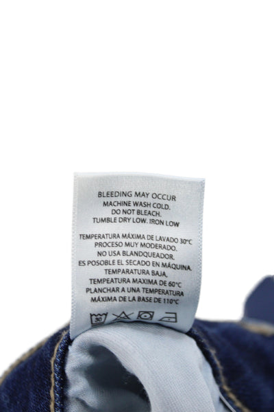 Hidden Womens Wide-Leg Blue Cotton Jeans Mid Rise Button Size 27