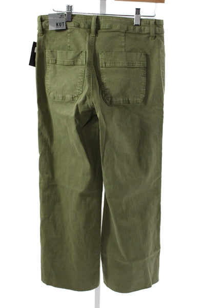 KUT from the Kloth Women Cropped Green High Rise Pants Size 4