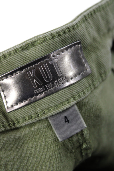 KUT from the Kloth Women Cropped Green High Rise Pants Size 4