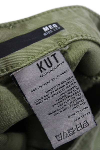 KUT from the Kloth Women Cropped Green High Rise Pants Size 4
