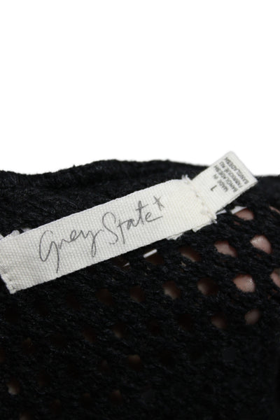 Grey State Women Pullover V-Neck Black Sweater Long Sleeve Size 1