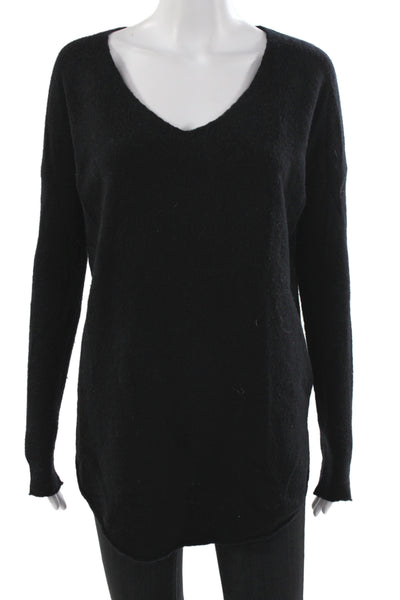 Helmut Lang Women Pullover Sweater Black V-Neck Long Sleeve Size S