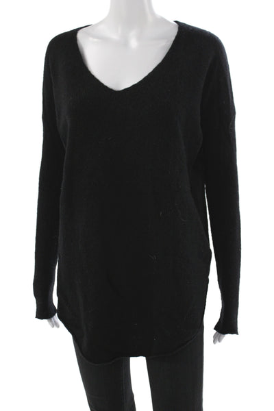 Helmut Lang Women Pullover Sweater Black V-Neck Long Sleeve Size S