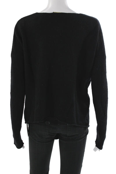 Helmut Lang Women Pullover Sweater Black V-Neck Long Sleeve Size S
