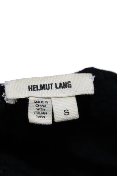 Helmut Lang Women Pullover Sweater Black V-Neck Long Sleeve Size S