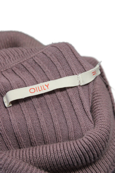 Oilily Womens Pullover Sweater Turtleneck Purple Long Sleeve Size M