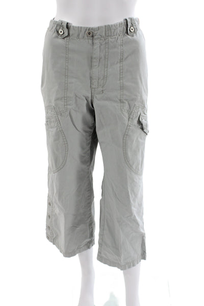 Oilily Women Cotton Gray Cargo Capri Pants Size 40