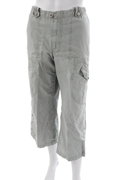 Oilily Women Cotton Gray Cargo Capri Pants Size 40