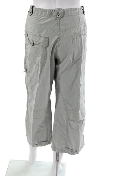 Oilily Women Cotton Gray Cargo Capri Pants Size 40