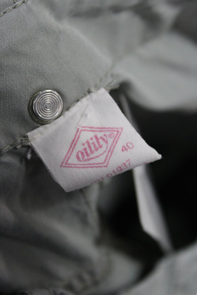 Oilily Women Cotton Gray Cargo Capri Pants Size 40