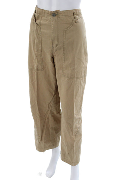 Oilily Women Beige Chino Pants Button Closure 28in Inseam Size 40