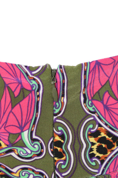 Oilily Womens A-Line 100% Silk Animal Print Knee Length Skirt Bohemian Size 44