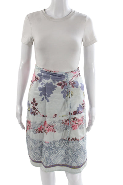 Oilily Women Wrap Floral Cotton Knee Length Skirt Multicolor Size 42