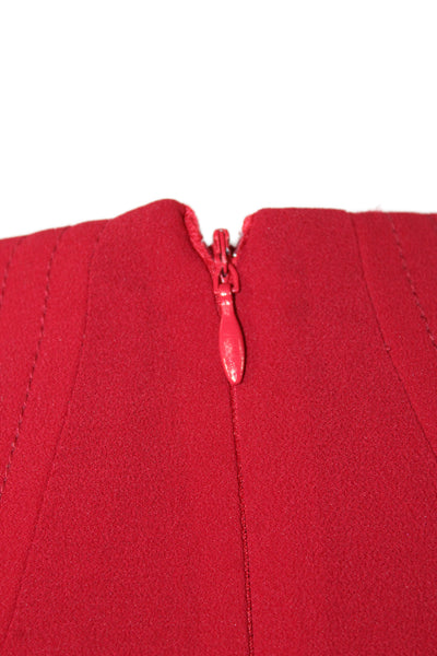 Belle Badgley Mischka Women Maxi Halter Cocktail Red Dress Size 4