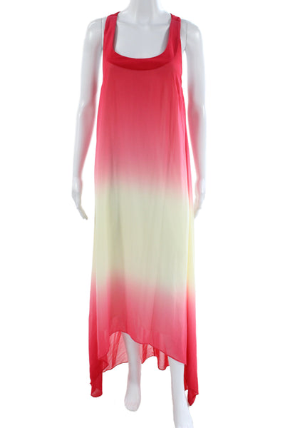 Belle Badgley Mischka Women Maxi Ombre Dress Pink Sleeveless Scoop Neck Size 4