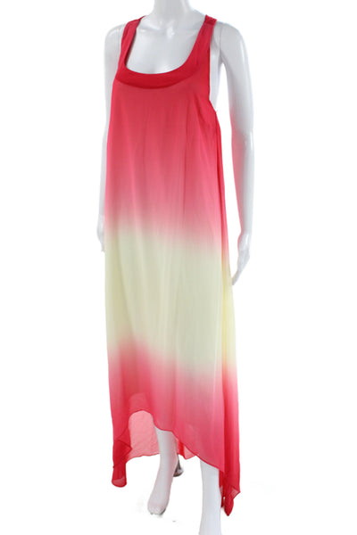 Belle Badgley Mischka Women Maxi Ombre Dress Pink Sleeveless Scoop Neck Size 4