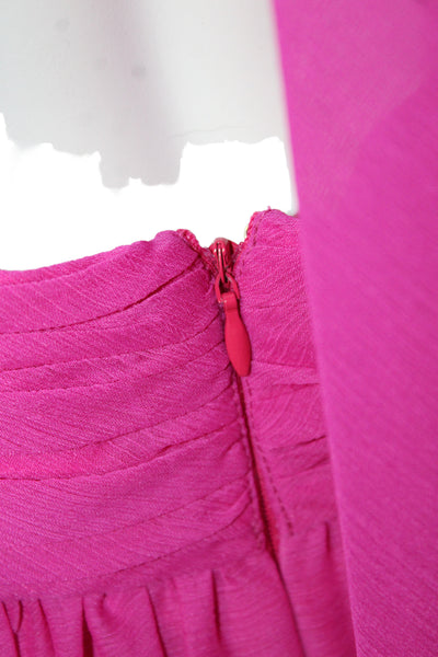 Bradley Mischka Women Maxi Chiffon Halter Dress Pink Zip Size 4