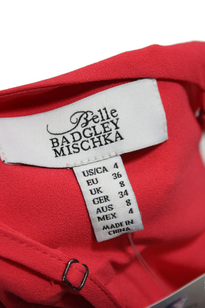 Belle Badgley Mischka Womens Maxi Dress Pink Sweetheart Sleeveless Zip Size 4