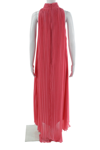 Badgley Mischka Women Maxi Halter Sleeveless Pink Zip Solid Dress Size 10