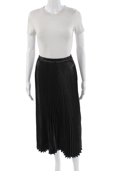 Caballero Collection Womens Pleated Black Knee Length Polyester Skirt Size XS