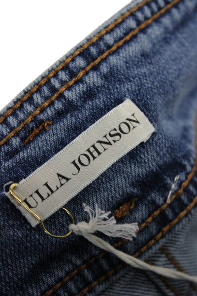 Ulla Johnson Womens Blue A-Line Midi Skirt Button Closure Size 4