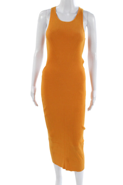 Intermix Womens Bodycon Dress Orange Sleeveless Scoop Neck Long Size M
