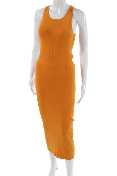 Intermix Womens Bodycon Dress Orange Sleeveless Scoop Neck Long Size M