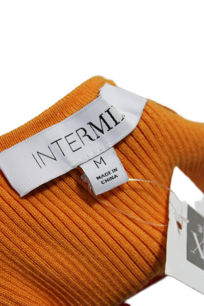 Intermix Womens Bodycon Dress Orange Sleeveless Scoop Neck Long Size M