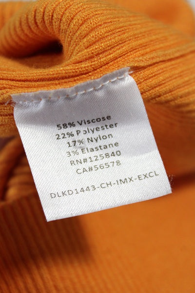 Intermix Womens Bodycon Dress Orange Sleeveless Scoop Neck Long Size M