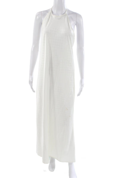 House of Harlow 1960 Womens Maxi Halter Geometric White Beach Dress Size M