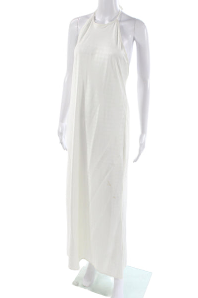 House of Harlow 1960 Womens Maxi Halter Geometric White Beach Dress Size M