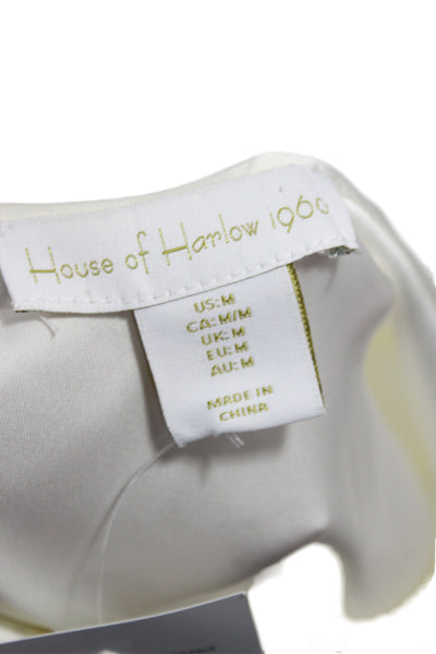 House of Harlow 1960 Womens Maxi Halter Geometric White Beach Dress Size M