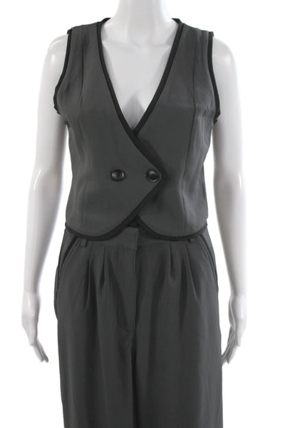 Edit by Nine Women Two Piece Set Gray V-Neck Sleeveless 100% Polyester Size M