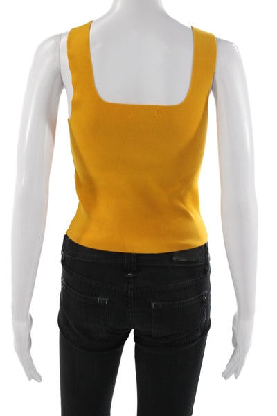 525 Womens Yellow Basic Tank Square Neck Viscose Size XS