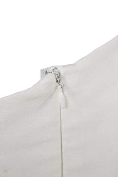 Alexis Womens Cropped White High Neck Long Sleeve Blouse Button Size M