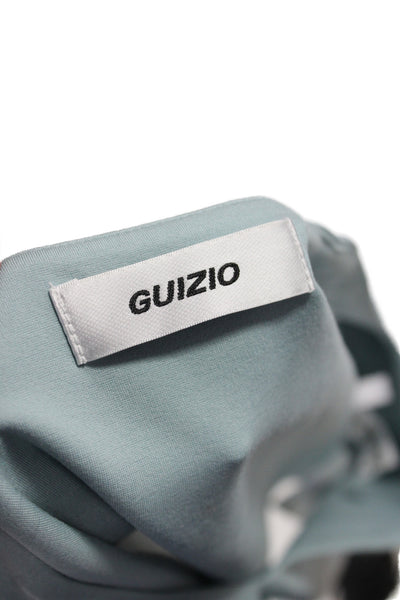 Guizio Women Cropped Tank Blue Square Neck Sleeveless Minimalist Size M