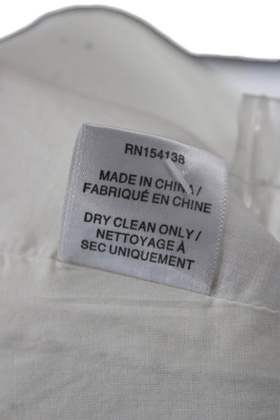Staud Women White Linen Square Neck Camisole Button Sleeveless Size 6
