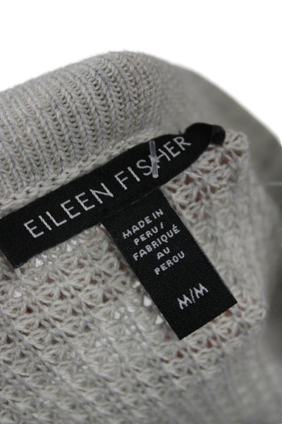 Eileen Fisher Women Gray V-Neck Long Sleeve Cardigan Size M