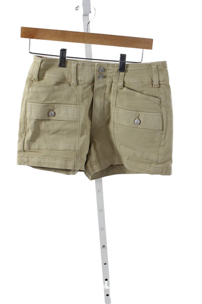Paige Women Cargo Shorts Beige Button Closure Cotton Size 26