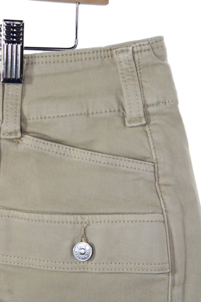 Paige Women Cargo Shorts Beige Button Closure Cotton Size 26