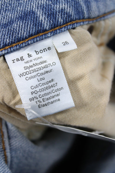 Rag & Bone Womens Straight Blue Jeans Cotton Size 26