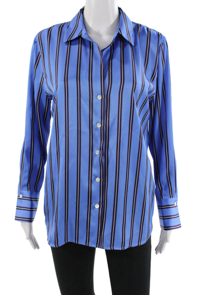 Rails Womens Collared Striped Button-Up Long Sleeve Polyester Petite Size S
